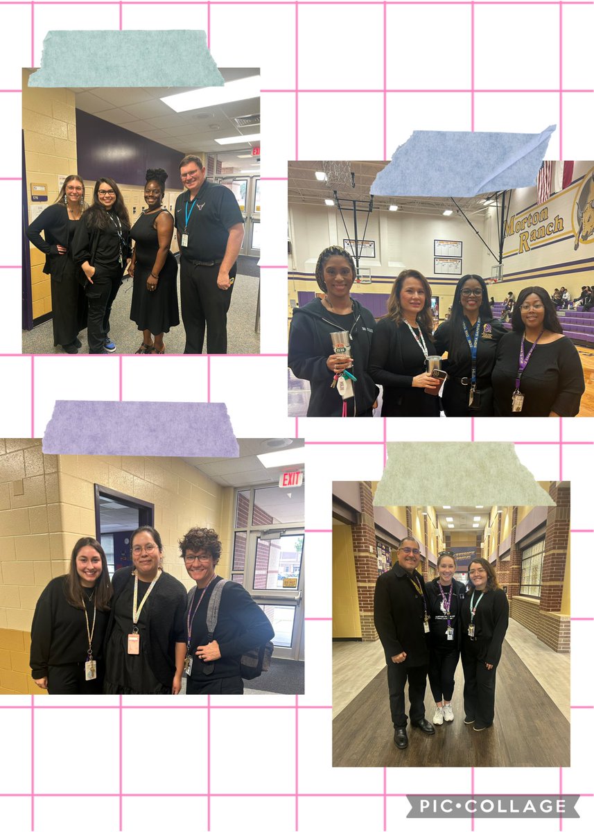 Staff dressed in all black ready to slay the day at the Ranch! #teacherstyle #MondayMood #twinning