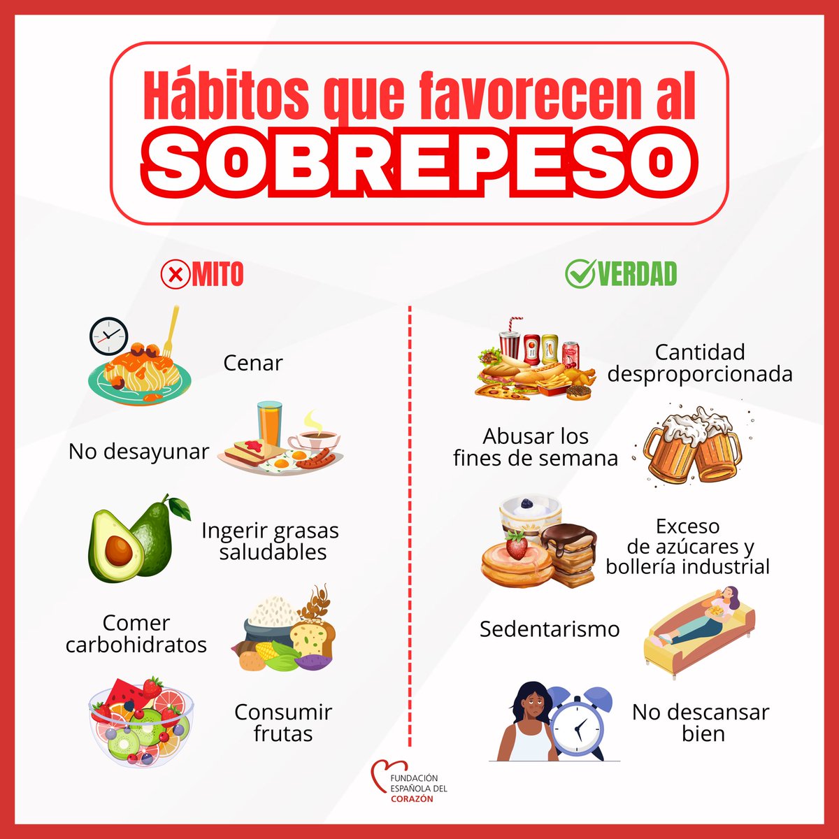 ¿Cuántas veces te han dicho que el pan engorda? ¿O que los alimentos light son siempre saludables?🤔

👩‍⚕️Los alimentos y hábitos no engordan, es el conjunto de elecciones y costumbres diarios que contribuyen al descontrol de tu peso y masa corporal.

🚨El sobrepeso y la obesidad
