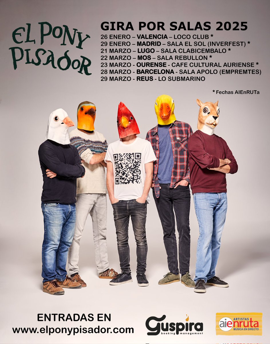 elponypisador's tweet photo. GIRA POR SALAS

Hola amistades peninsulares os presentamos la gira que empieza este 2025 para visitar vuestras ciudades y traeros nuestra música y catalanadas de calidad como colzo, genollo, aplaudimiento y mucho más.

Entradas en
https://t.co/J4W9WU0DgH

@aieartistas https://t.co/BfsvrVMny4