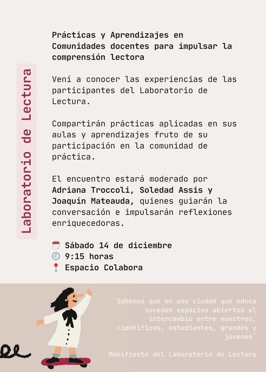 "Hemos llegado para explorar, 
para compartir lo que sabemos sobre autorregulación del aprendizaje, 
para abrir puertas donde antes hubo obstáculos, 
para disfrutar, 
para hacer cosas porque sí, 
para visibilizar barreras, 
para construir saberes que tienen tiempos distintos"