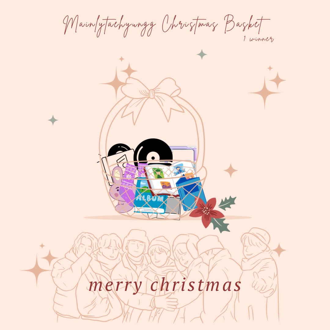 mainlytaehyungg's tweet photo. happy holidays ga 🎄(1 winner)

BTS theme christmas basket fill with 7 items (10ish)  

rules
•mbf
•like + rt
•tag 1 moot for a surprise + a little Christmas/New Year message for bts  

ends dec 24 https://t.co/WxUfib0rmX