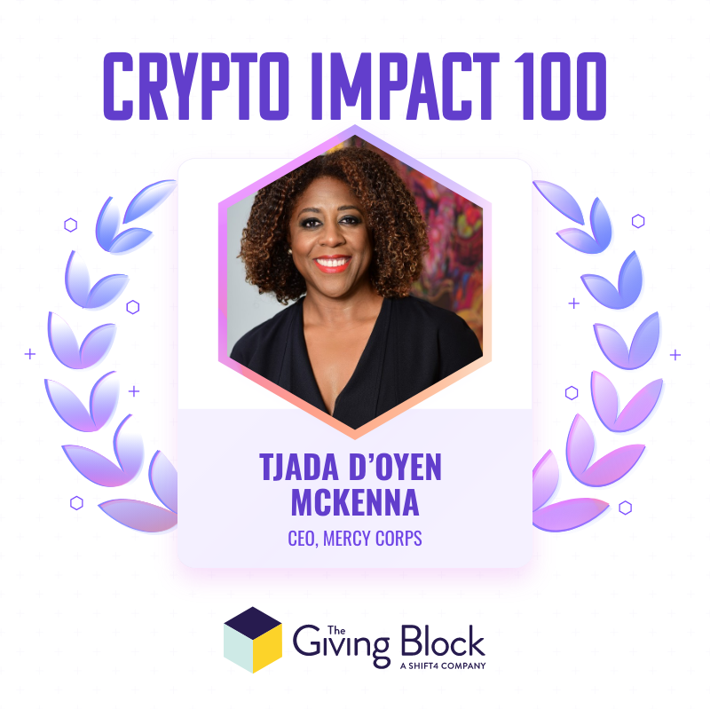 TheGivingBlock's tweet photo. .@Tjada, CEO of @MercyCorps, is driving innovation in humanitarian work with blockchain technology. 🌍💡

Focused on economic inclusion and climate resilience, she’s empowering underserved communities, women, and youth in emerging markets.

#CryptoForGood https://t.co/wUtuwTgD80 https://t.co/eKCCXD68Zk