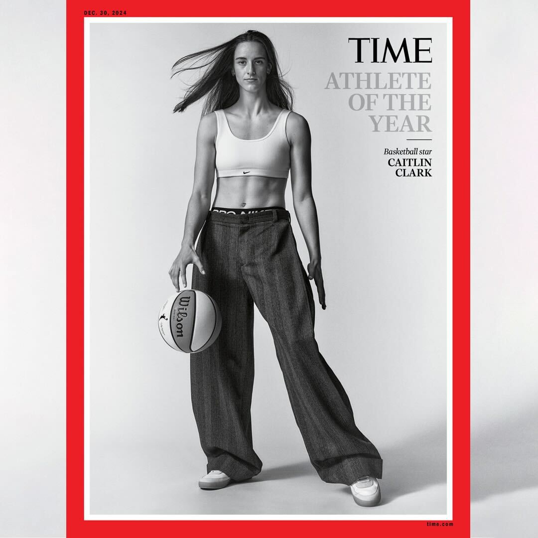 seanmgregory's tweet photo. The 2024 @TIME Athlete of Year ... Caitlin Clark.  https://t.co/fBbW0cnbOa https://t.co/LKCNFywBIU