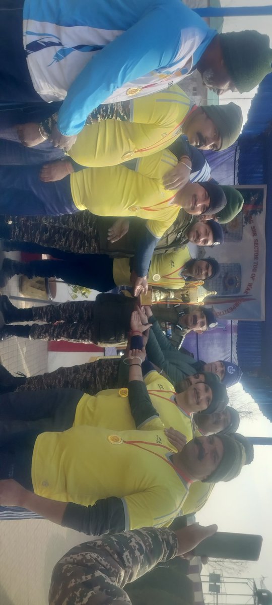 73BNCRPF's tweet photo. 73 Bn won Srinagar ops Sector  Inter Bn Tug of War  Trophy 2024. https://t.co/GfLjVcmyHN