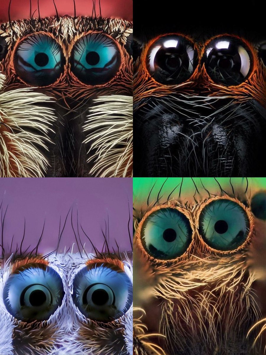 9. Fotografías en primer plano de los ojos de arañas capturadas por el fotógrafo macro español Javier Rupérez.