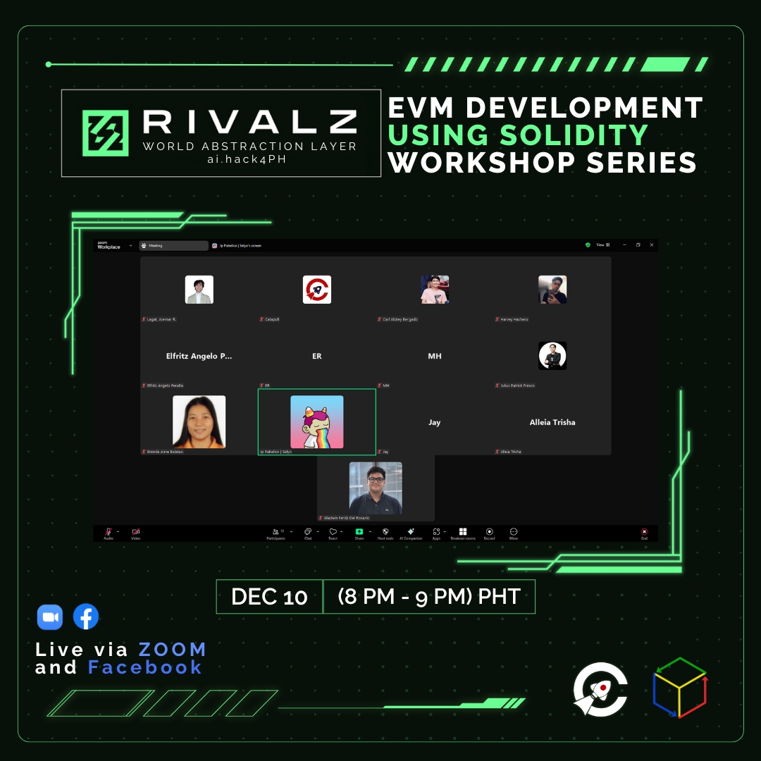 🎉 A big thank you to everyone who joined us for the EVM Development using Solidity workshop!

We’re thrilled to see such an amazing turnout and hope you gained valuable insights and skills from our mentor, JP Pabelico. 🙌

Don’t stop here! Join us for the next workshop in our