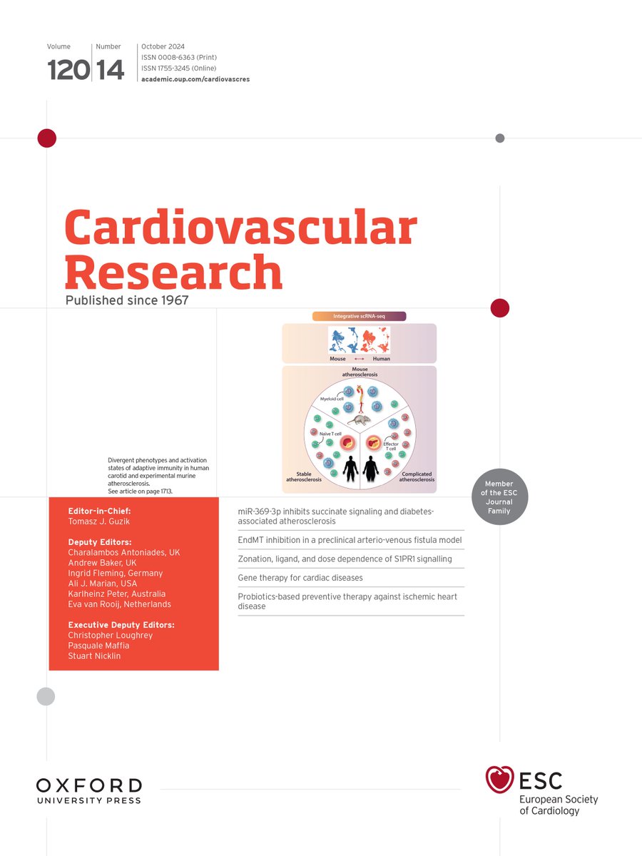 NYU CVRC (@nyulhcvrc) on Twitter photo Congrats to @hauke_horstmannn, new postdoc in @GiannarelliLab, for his cross-species scRNA-seq study on atherosclerosis featured on the CVR cover! 🎉 Read: academic.oup.com/cardiovascres/…
<a href="/CVR_TomaszGuzik/">CVR Tomasz Guzik</a> <a href="/NYULH_DeptofMed/">NYU Department of Medicine</a> Congrats to @hauke_horstmannn, new postdoc in @GiannarelliLab, for his cross-species scRNA-seq study on atherosclerosis featured on the CVR cover! 🎉 Read: academic.oup.com/cardiovascres/…
<a href="/CVR_TomaszGuzik/">CVR Tomasz Guzik</a> <a href="/NYULH_DeptofMed/">NYU Department of Medicine</a>