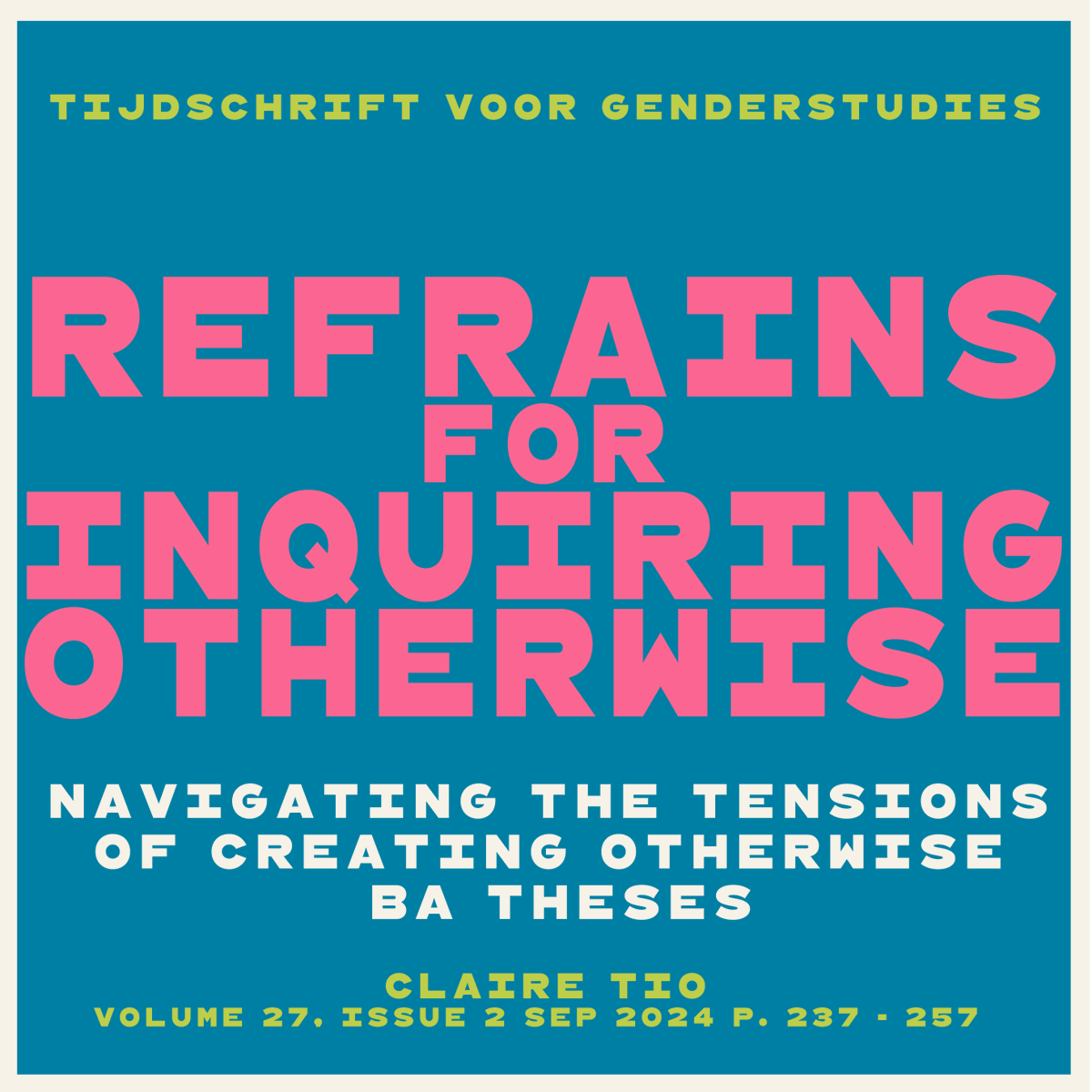 Tijdschrift voor Genderstudies tweet media