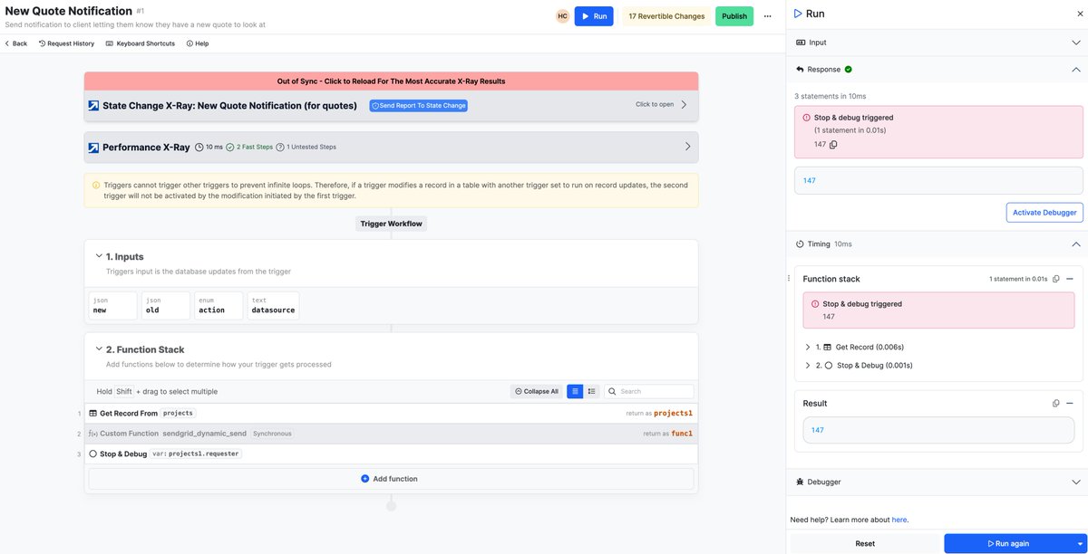 daosterman's tweet photo. I'm enjoying the new @nocodebackend debugging experience!
#nocode #lowcode #xano #statechange https://t.co/beoWMBau3L