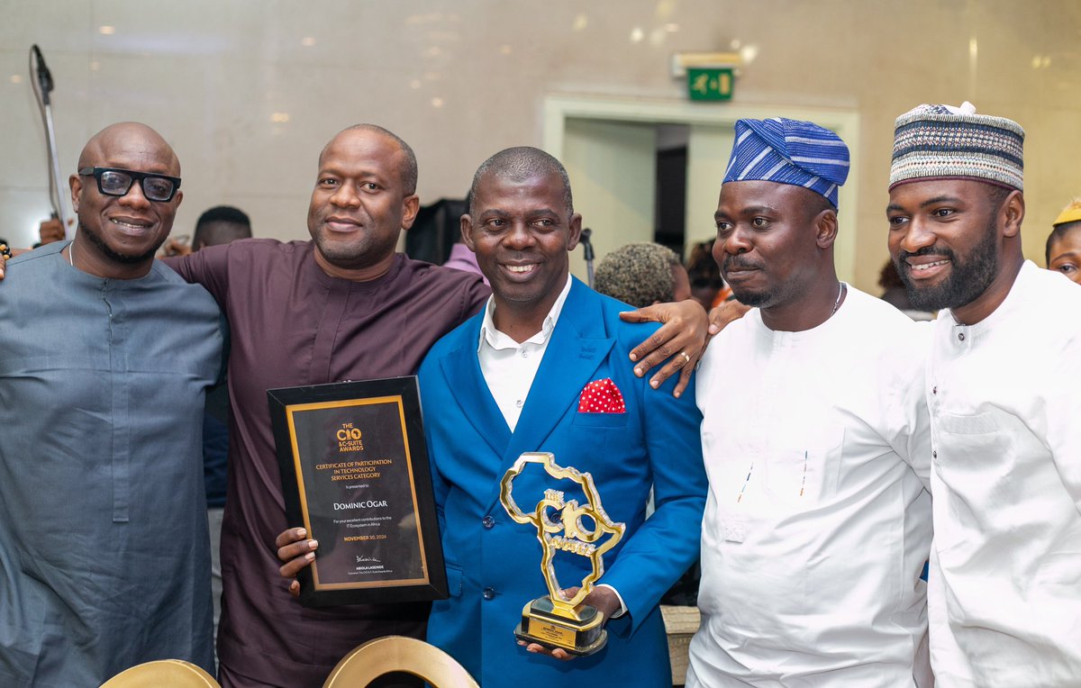 satholding's tweet photo. We congratulate the Chairman, SATH Collins Onuegbu, and the CIO, SATH Dominic Ogar, on their recognition at the CIO & C-Suite Awards. Collins Onuegbu received the Lifetime Achievement Award. Dominic Ogar received the Gold Winner Tech Champion of the Year Award.
#SATH #CIOAwards https://t.co/5nWu0bl4oY