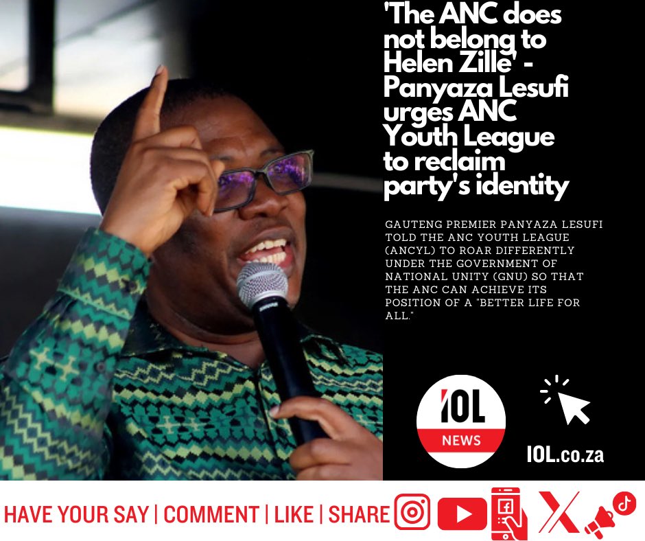 IOL's tweet photo. ANC Gauteng chairperson Panyaza Lesufi has emphasised that the ANC does not belong to the Democratic Alliance (DA) or its federal chairperson Helen Zille, urging the party to reclaim its identity without non-members.
#news #politics #gnu #lesufipanyaza #HellenZille #reclaimidentity
Read on
https://t.co/uMQt1Ddeik