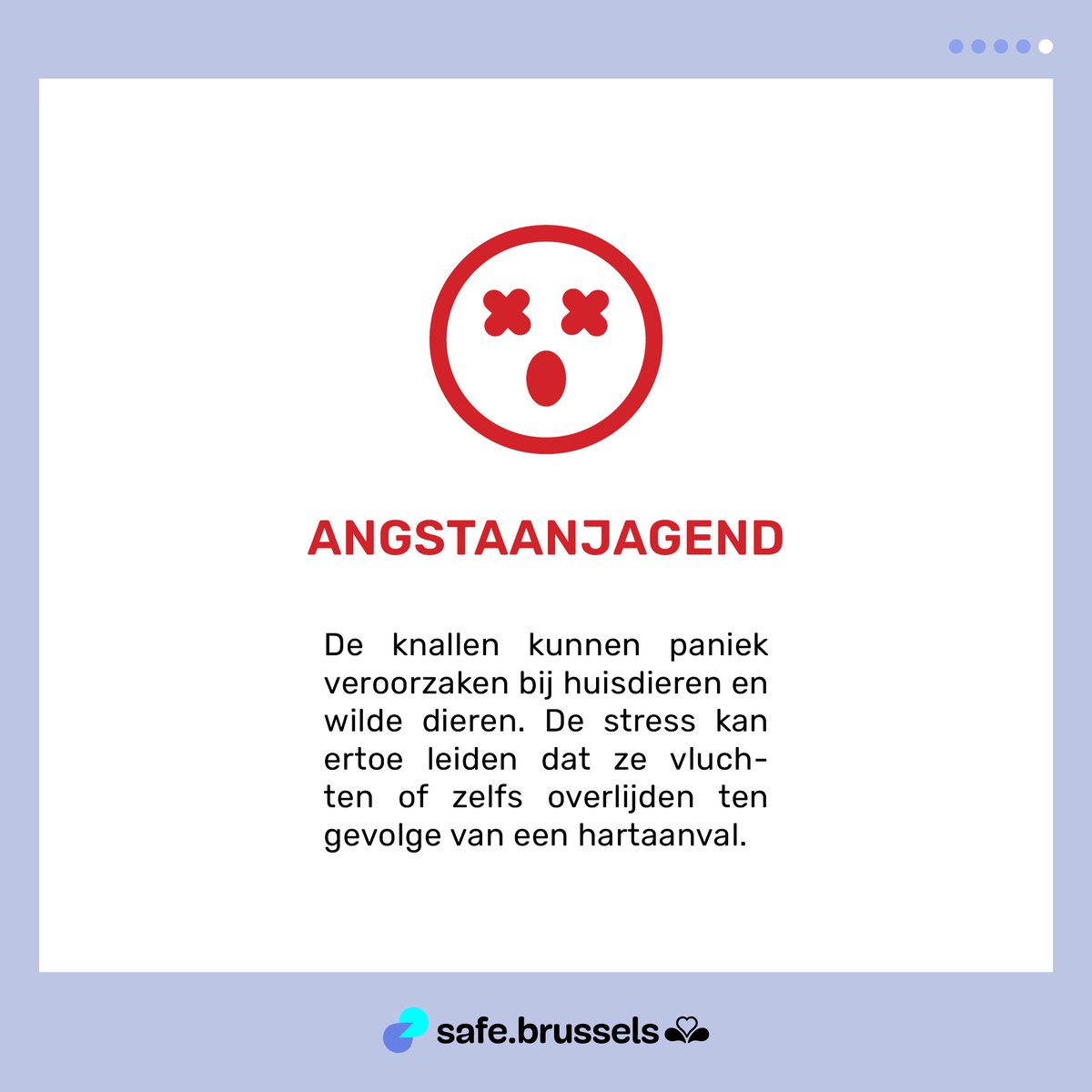 🎆De eindejaarsfeesten naderen!
Voor veilige feesten voor iedereen herinnert safe.brussels aan het verbod op het gebruik van vuurwerk op het hele grondgebied van het Brussels Hoofdstedelijk Gewest❌🎇👇
#safebrussels