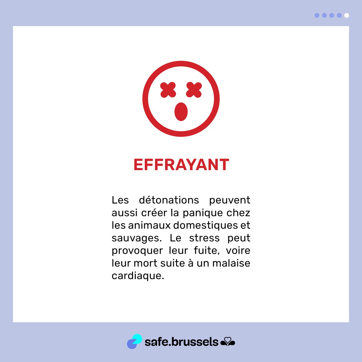 🎆Les festivités de fin d’année approchent à grands pas !
Pour que chacun puisse en profiter en toute sécurité, safe.brussels vous rappelle l’interdiction liée aux pièces d’artifice sur l’ensemble du territoire de la Région de Bruxelles-Capitale. ❌🎇👇 
#safebrussels