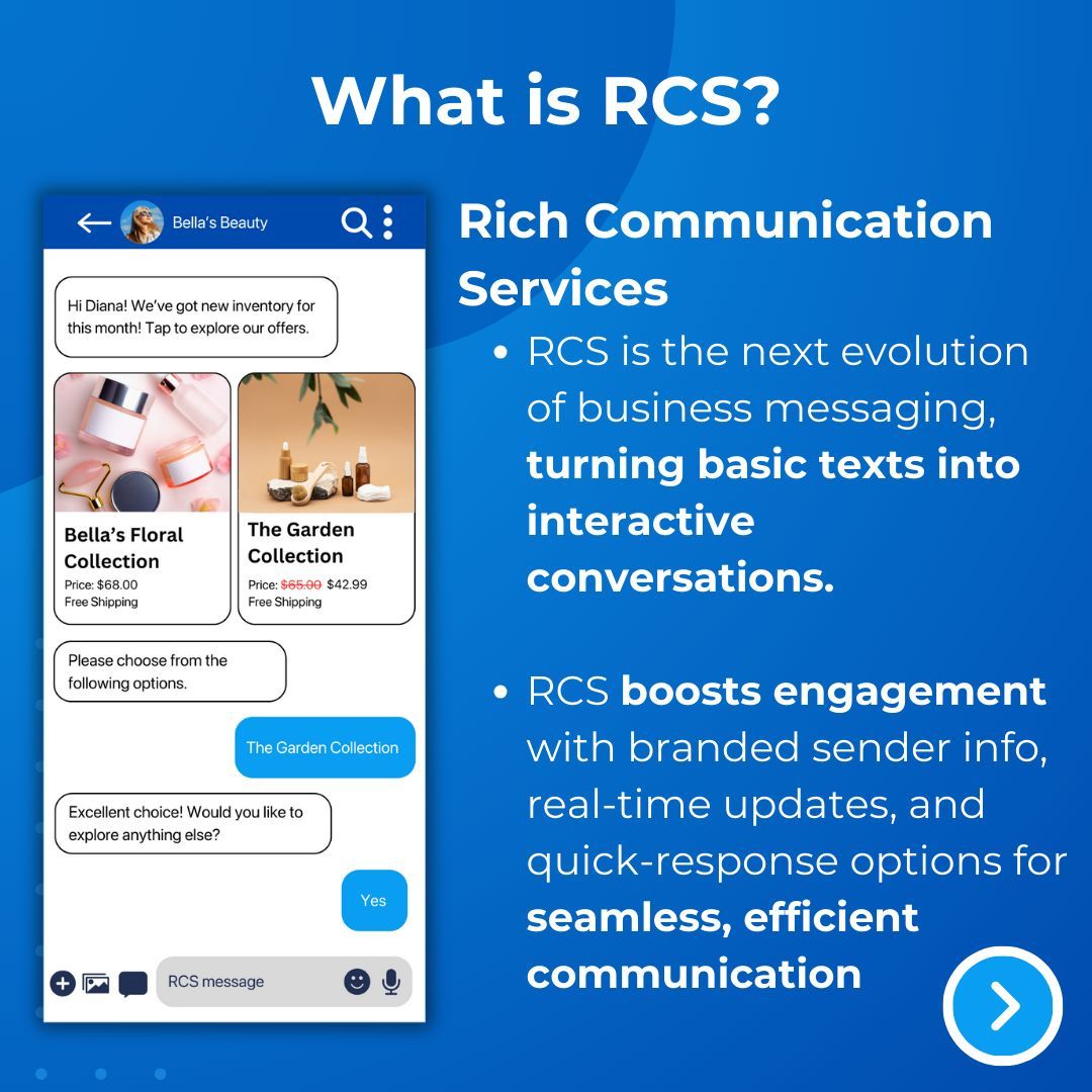 QuestBlueInc's tweet photo. 📢 Elevate Your Business Messaging with RCS! 💬
Engage customers with rich media, real-time updates, and quick actions—all in their native messaging app. Boost trust and streamline communication today! #RCS #Messaging #QuestBlue #Telecommunications https://t.co/jgHtNo5YSW