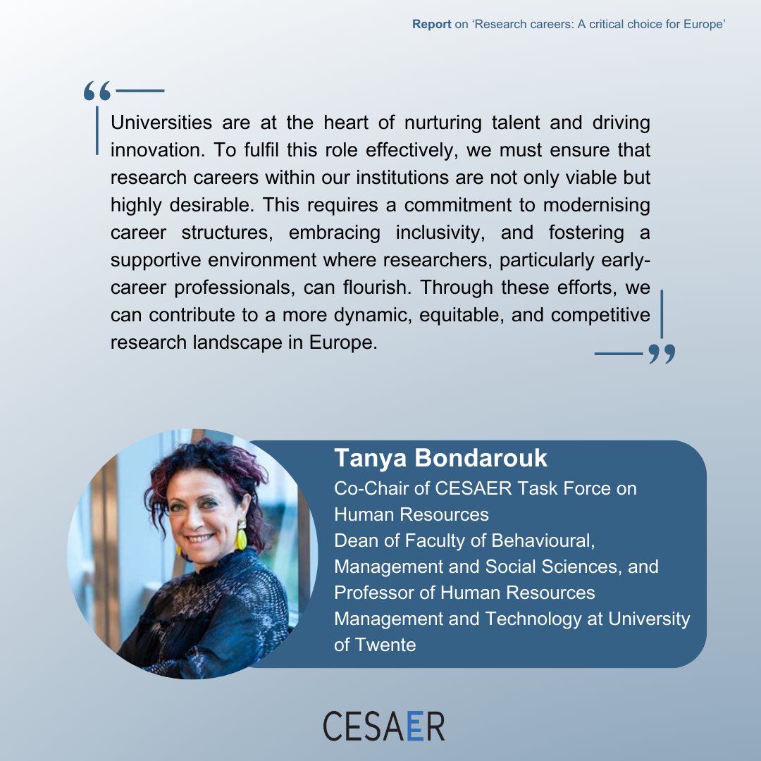 CESAER_SnT's tweet photo. Today, we released a new report titled 'Research careers: A critical choice for Europe'. It presents the results, insights, and recommendations from a 2024 CESAER research careers survey.
🔗https://t.co/jGtSTYMl16
#researchcareers #CESAER https://t.co/QxkEgzgk0g