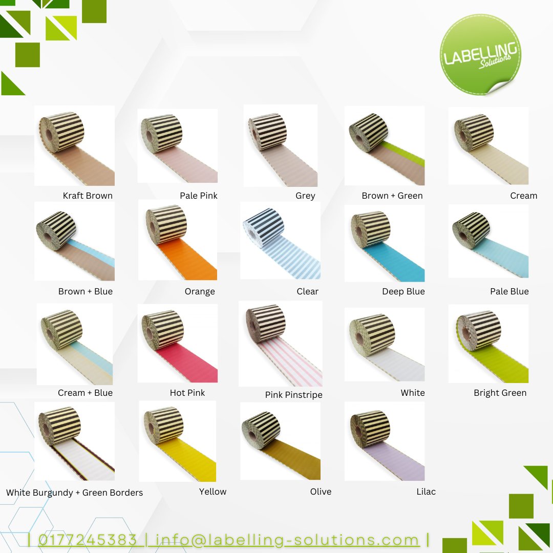20 Different Colours of Thermal Labels
62mm x 30m Direct thermal continuous label roll.
Perfect for many different types of thermal printers, including TEC, SATO, ZEBRA, BROTHER, and others!