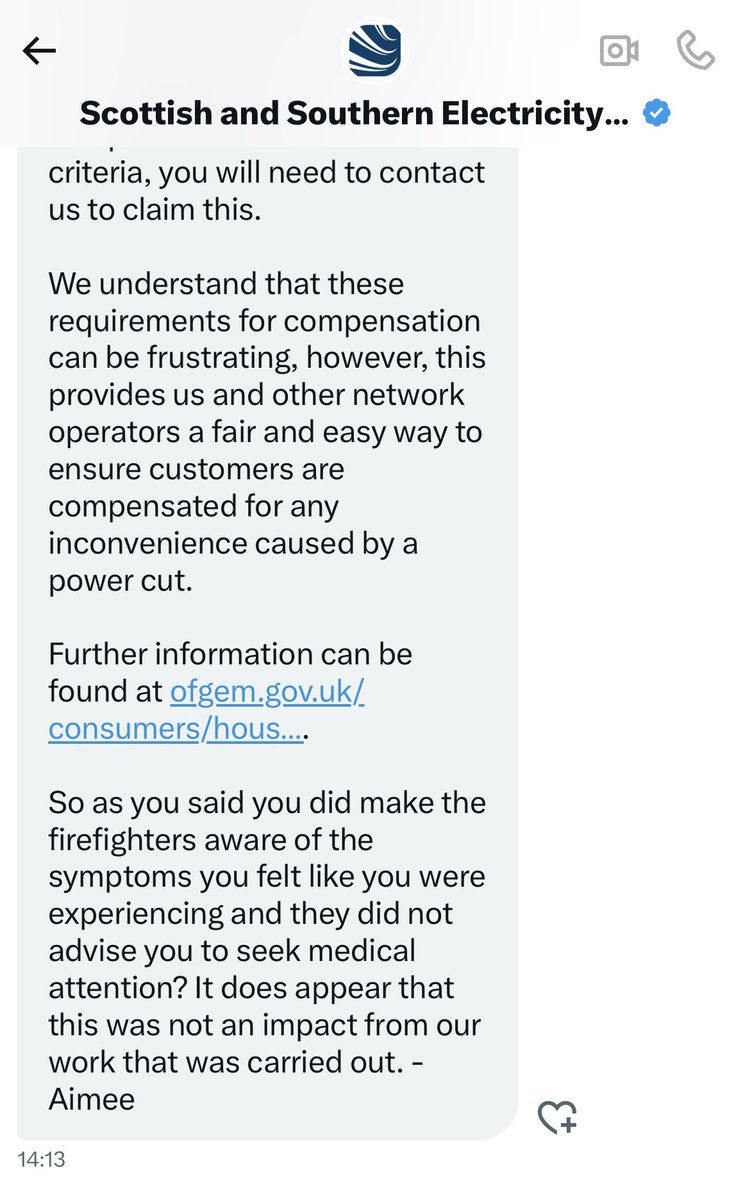 MrsAnnaHaskell's tweet image. Lovely little bit of #victimblaming @ssencommunity No, funny enough, while I was high and had blurred vision from your electrical fault, I didn’t insist on medical attention… probably because I wasn’t thinking straight having breathed in fumes!