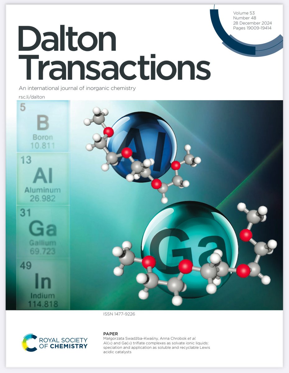 Here it is! Another collaborative work with ⁦<a href="/ChrobokGroup/">Chrobok Group</a>⁩ ⁦<a href="/K_Matuszek/">Karolina Matuszek</a> ⁦<a href="/BrzeczekSzafran/">Alina Brzeczek-Szafran</a>⁩ on Al and Ga triflate complexes as solvate ionic liquids, in ⁦<a href="/DaltonTrans/">DaltonTransactions</a> - open access! pubs.rsc.org/en/content/art…