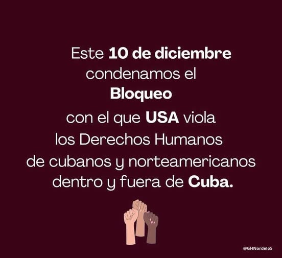El bloqueo de los EEUU y la persecución financiera contra Cuba, es la principal violación de los derechos humandos al pueblo cubano #TumbaElBloqueo