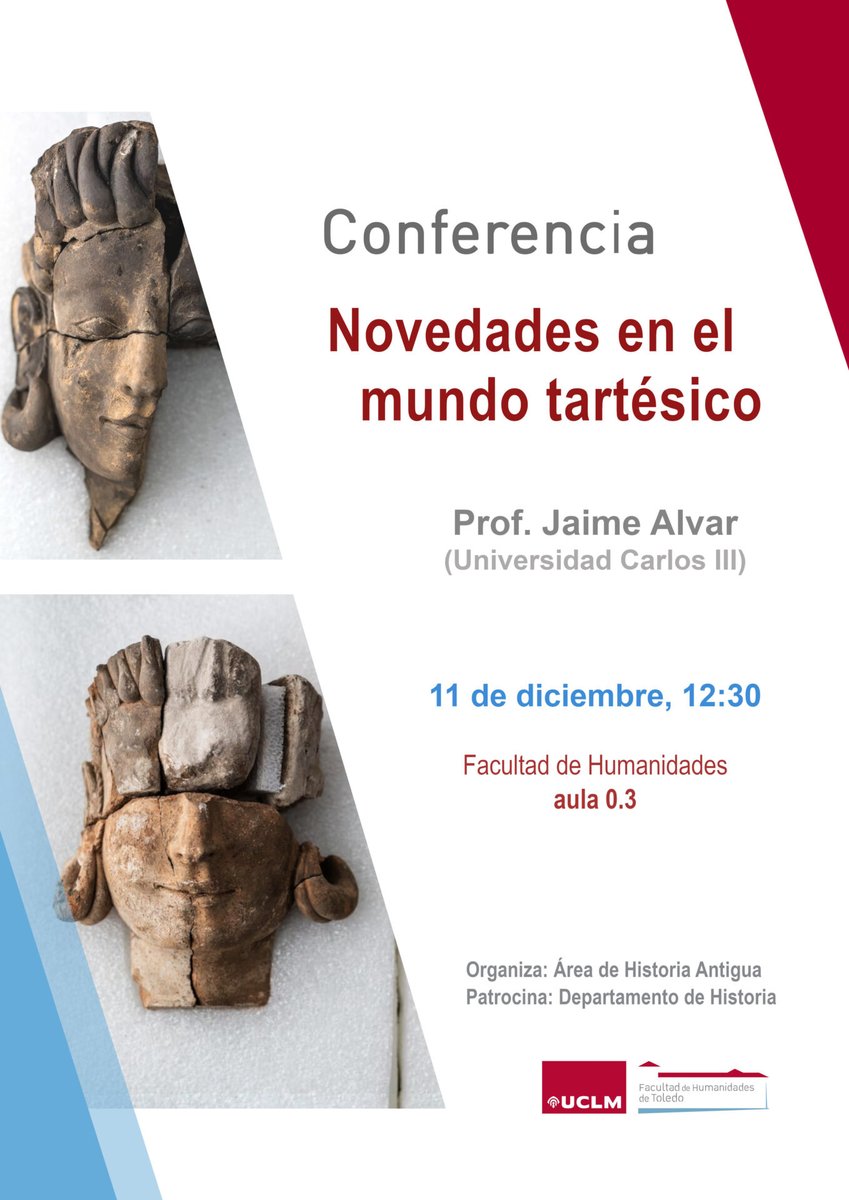 Este miércoles día 11 de diciembre a las 12:30 tenemos conferencia con el Profesor Jaime Alvar ¡No te lo pierdas! 📚