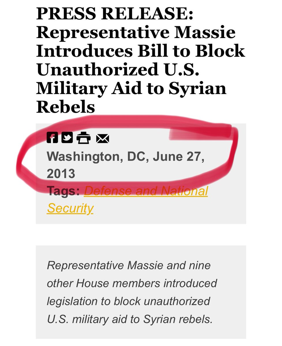RepThomasMassie's tweet image. I have been actively opposed to the U.S. policy (Obama/Clinton/Kerry/Biden) of destabilizing the government  of Syria for as long as I have been in Congress. Please pray for the Syrian Christians who have survived our meddling up to this point.