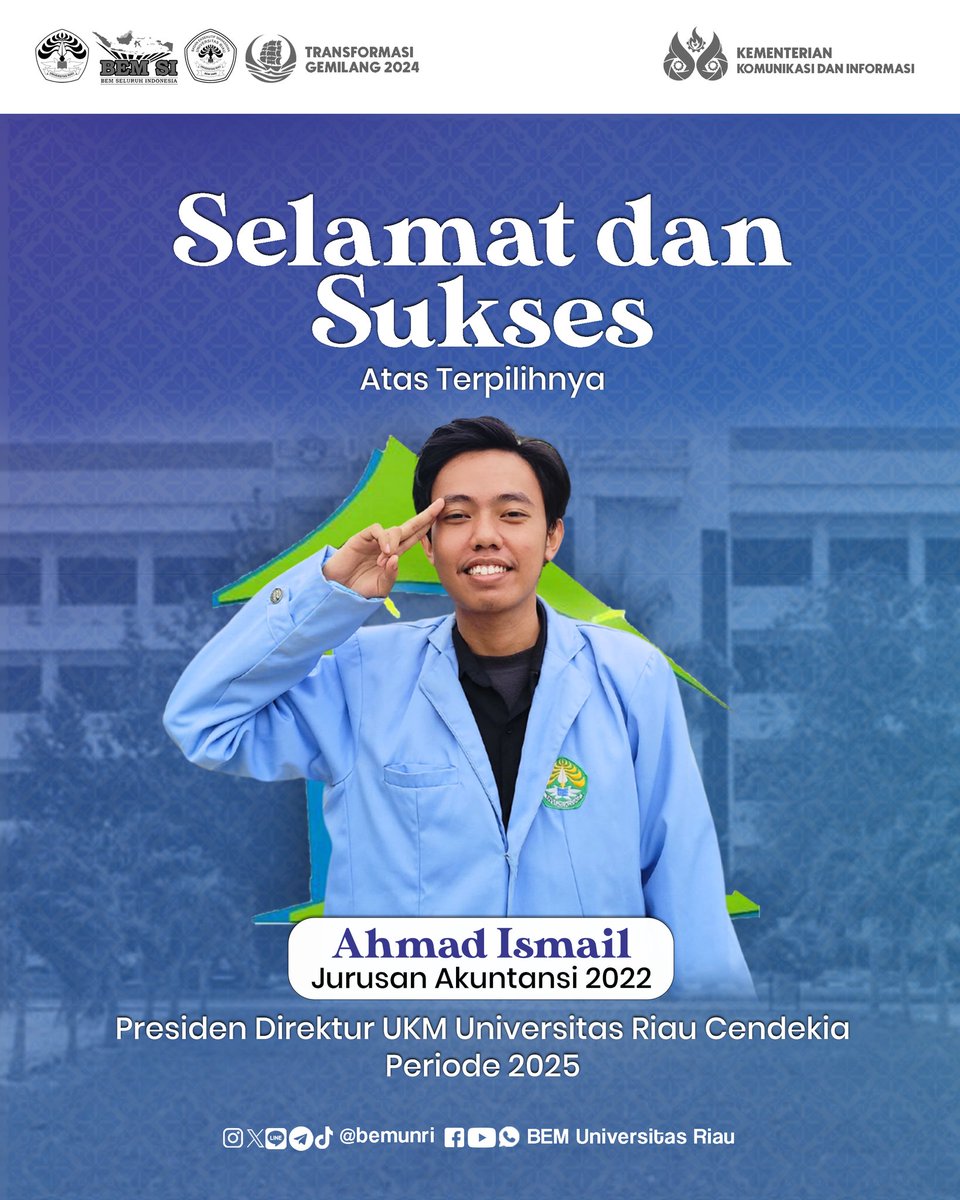 bemunri's tweet photo. [BEM UNRI KTG - INFORMASI : SELAMAT DAN SUKSES]

Halo, Sobat Biru Langit! 👋🏼

Cek selengkapnya di link https://t.co/fFdNqotTEH https://t.co/Av7PZD9ycc