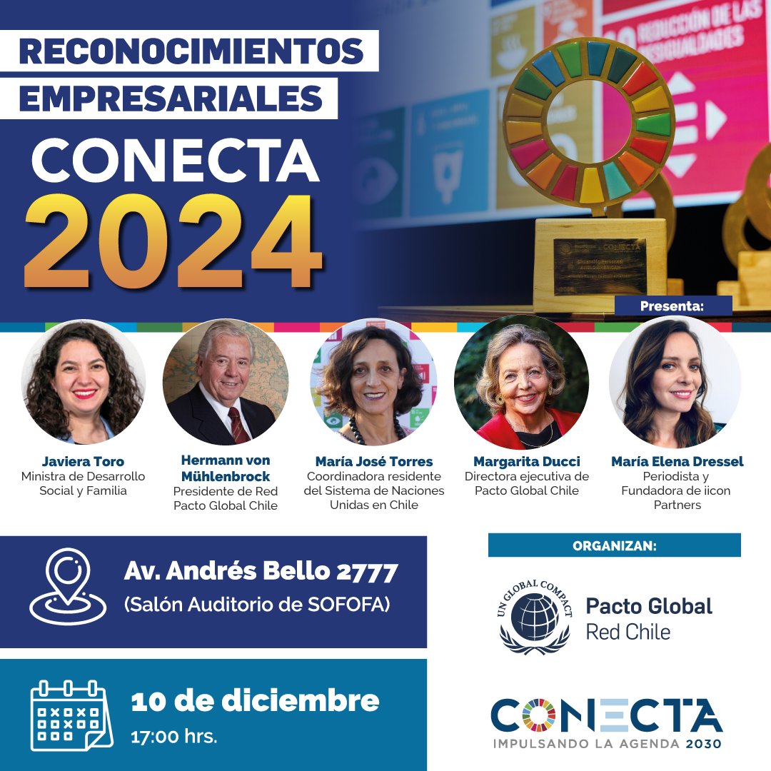 📢 ¡Hoy es el gran día!

Te invitamos a seguir con nosotros la ceremonia de los Reconocimientos Empresariales #Conecta2024, donde destacaremos iniciativas empresariales por su aporte a los ODS.

⏰ Hora: 17:00 hrs.

🔗 Sigue la transmisión en vivo: youtube.com/live/dZBXjmhl_…