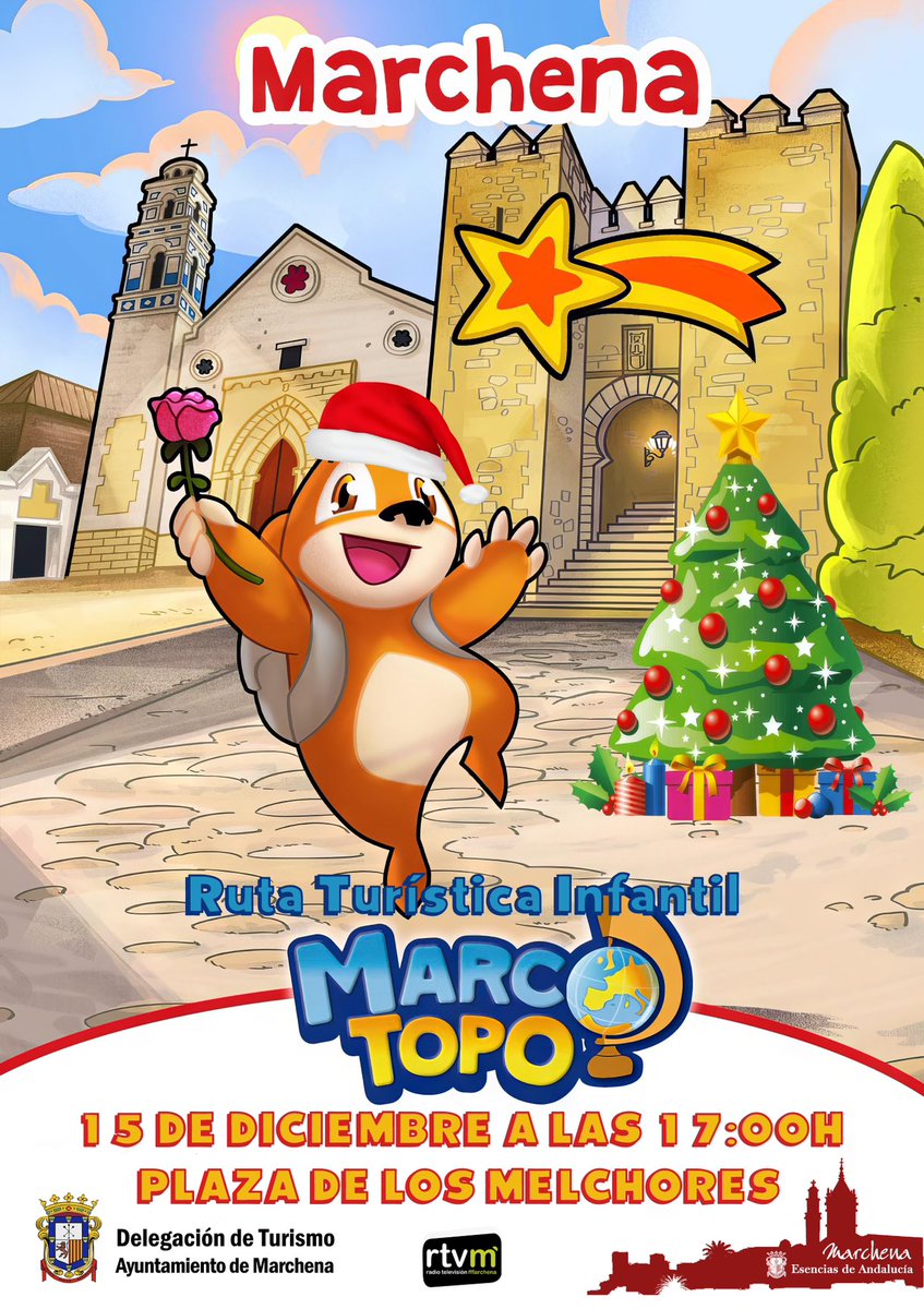 Ruta Turística Infantil Marcotopo en Marchena

📍 Lugar: Plaza de los Melchores
📅 Fecha: 15 de diciembre
⏰ Hora: 17:00 h

Ven y disfruta de una divertida aventura para los más pequeños, recorriendo los rincones más emblemáticos de Marchena

#Marcotopo #Marchena #TurismoInfantil
