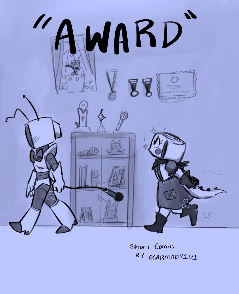 Shellvision Comic Fluff Shellvision rough comic - “Award” #dandysworldfanart #shellvision (1/2)