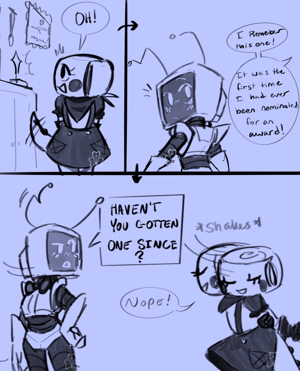 Shellvision Comic Fluff Shellvision rough comic - “Award” #dandysworldfanart #shellvision (1/2)
