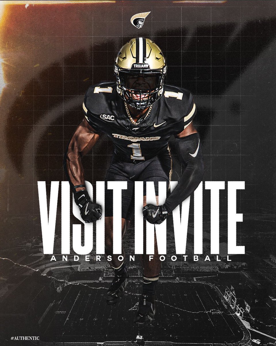 I will be in Anderson this weekend! Thank you <a href="/CoachThurn/">James Thurn</a> for the invite! 
<a href="/AUTrojansFB/">Anderson Trojans Football</a> <a href="/Clover_Football/">Clover Football</a> <a href="/train0187/">TRAINBUILT PERFORMANCE</a> <a href="/coachwoolbright/">Perry Woolbright</a> <a href="/HaganSmith76/">Hagan Smith</a>