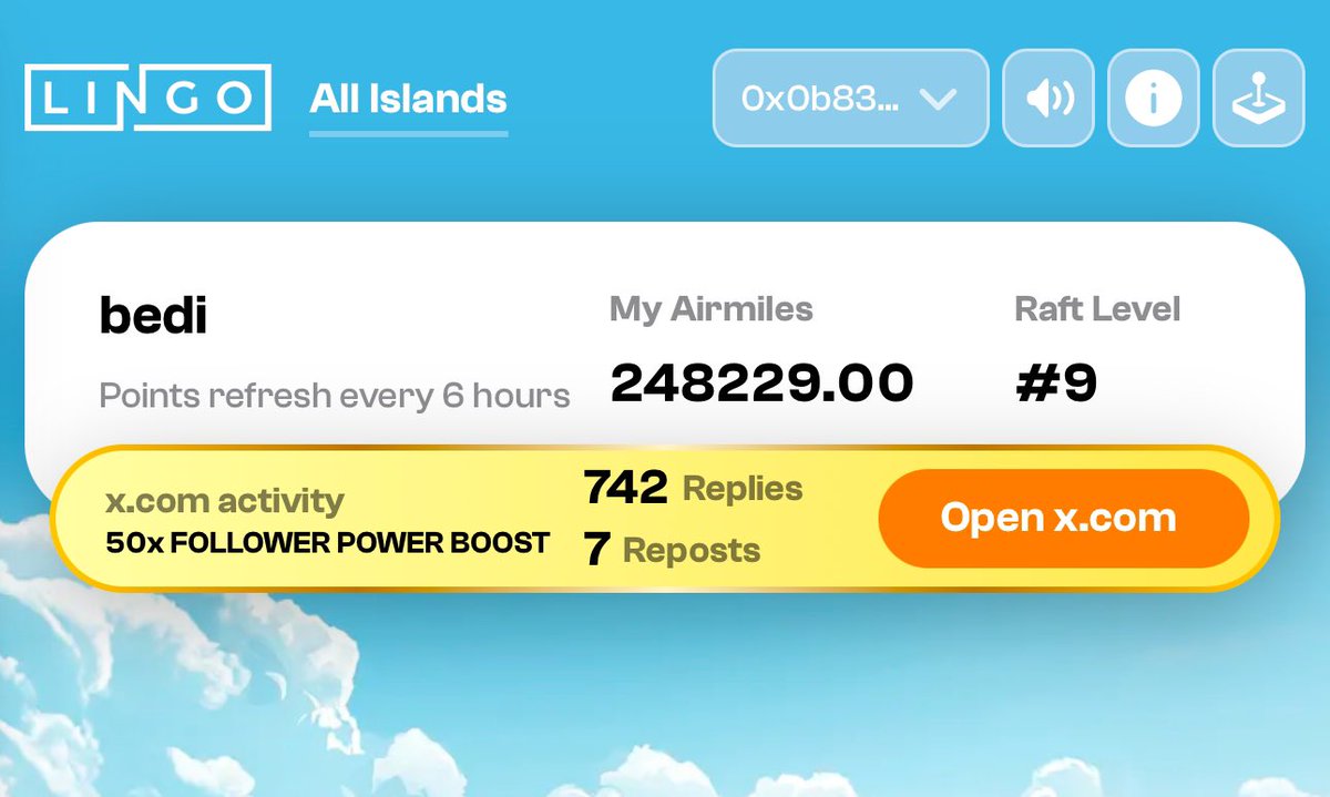 I am eagerly waiting for the Airmiles points to be updated. My replies count has exceeded +1500.

#Dreamscometrue $Lingo ⚡️