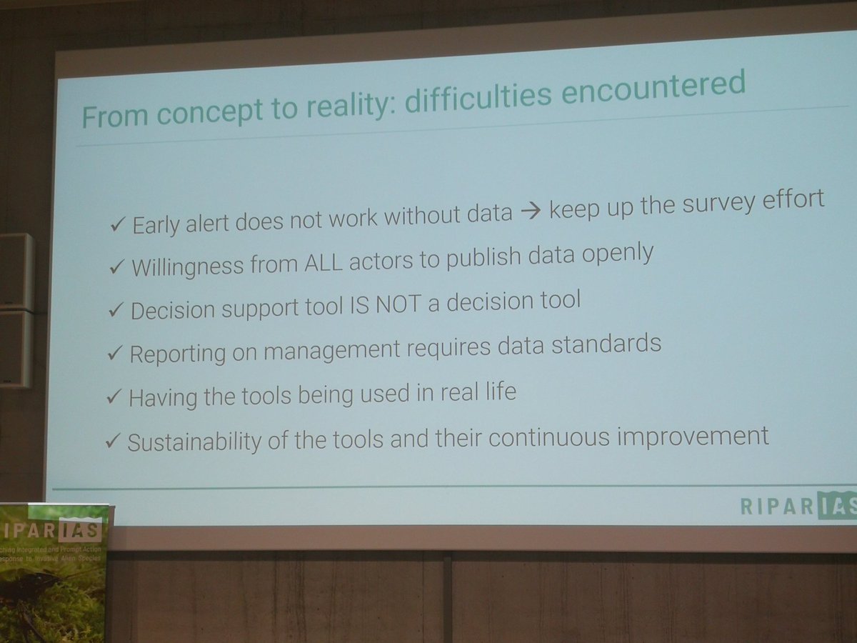 Starting from data availability and accessibility, <a href="/VdhSonia/">Sonia Vanderhoeven</a> and <a href="/AdriaensTim/">Tim Adriaens</a> <a href="/LIFEriparias/">LIFE RIPARIAS</a> introduce the ManaIAS decision supporting tool, allowing managers to take informed decision on prioritizing actions and report effectiveness of measures against #InvasiveAlienSpecies.
