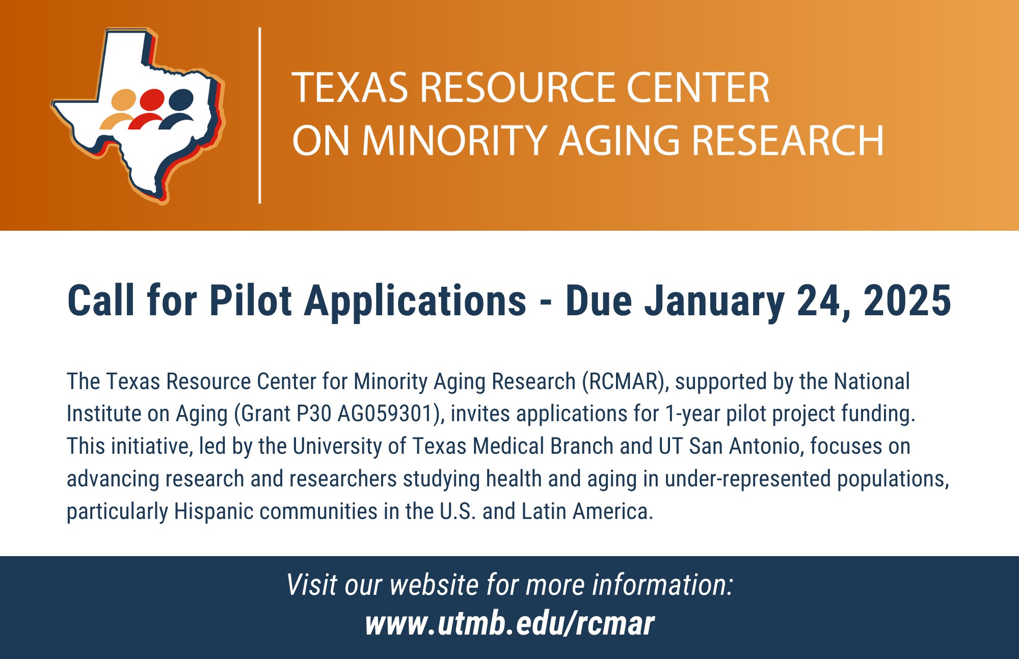 Sealy Center on Aging on X: &ldquo;📢 The Texas RCMAR invites 