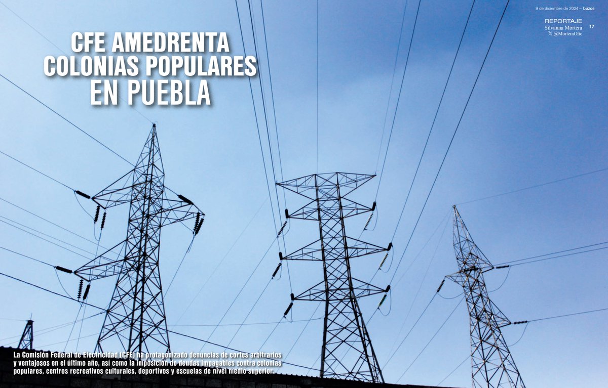 🔴#buzos | CFE amedrenta colonias populares en Puebla🪛💡

Los mexicanos se han visto afectados por los abusos de la CFE, debido a cobros irregulares, altas tarifas de la energía eléctrica y el despotismo de funcionarios y empleados.

Lee más: bit.ly/4itJBjF