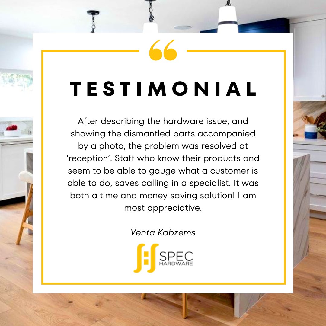 spechardware's tweet image. It's our goal to provide knowledgeable and efficient service, and we're thrilled to have helped you save time and money with the right solution. 

Thank you for trusting us with your hardware needs! 🙏🔧

#CustomerAppreciation #ClientFeedback #EfficientService #SpecHardware
