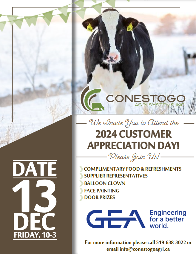 🎉𝐓𝐇𝐈𝐒 𝐅𝐑𝐈𝐃𝐀𝐘!🎉is our Customer Appreciation Day! We're grateful for your business! Please join us for lunch &amp; refreshments, door prizes, a balloon clown, face painting &amp; an opportunity to chat with supplier representatives. We look forward to seeing you there! 🐄