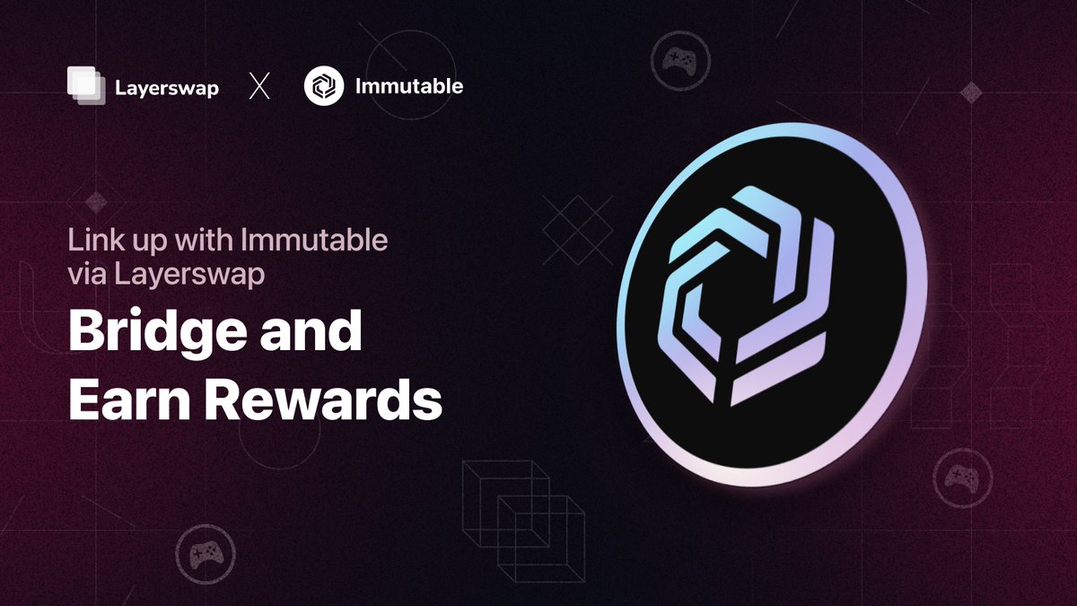 Layerswap (@layerswap) on Twitter photo 🙌Link Up with <a href="/Immutable/">Immutable</a> zkEVM and Immutable X via Layerswap!
Bridge and explore the Immutable ecosystem with gaming platforms such as <a href="/GuildOfGuardian/">GuildOfGuardians</a>, <a href="/CrossTheAges/">Cross The Ages</a>, <a href="/illuviumio/">Illuvium</a>, <a href="/GodsUnchained/">Gods Unchained</a>, <a href="/immortalrising2/">Immortal Rising 2</a> and many more. 🙌Link Up with <a href="/Immutable/">Immutable</a> zkEVM and Immutable X via Layerswap!
Bridge and explore the Immutable ecosystem with gaming platforms such as <a href="/GuildOfGuardian/">GuildOfGuardians</a>, <a href="/CrossTheAges/">Cross The Ages</a>, <a href="/illuviumio/">Illuvium</a>, <a href="/GodsUnchained/">Gods Unchained</a>, <a href="/immortalrising2/">Immortal Rising 2</a> and many more.