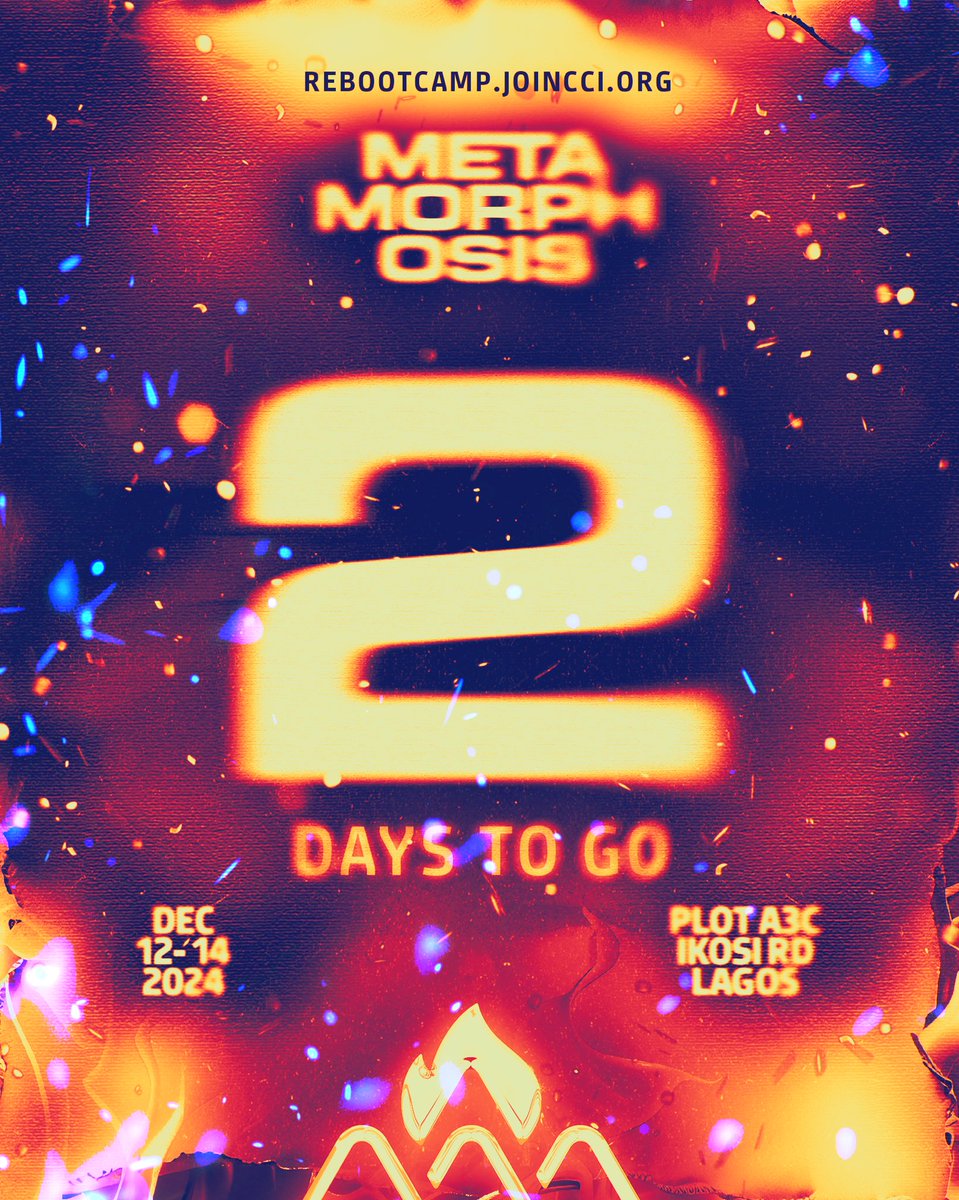 2 DAYS TO REBOOT CAMP 2024!

Only 48 hours remain until Reboot Camp 2024 kicks off! 🔥🔥🔥

Metamorphosis is upon us, and your transformation starts now! 💃🏽🔥 Prepare for a life-changing encounter that will set your spirit ablaze and take your life to new heights!

Date: Dec