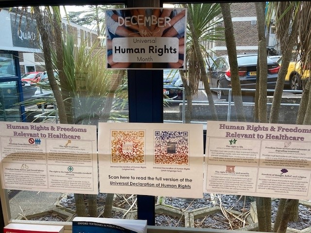 We're bang to rights this month. Human rights, that is.

Come and peruse a vast array of materials associated with this topic in the QuAD Library, PHUT!