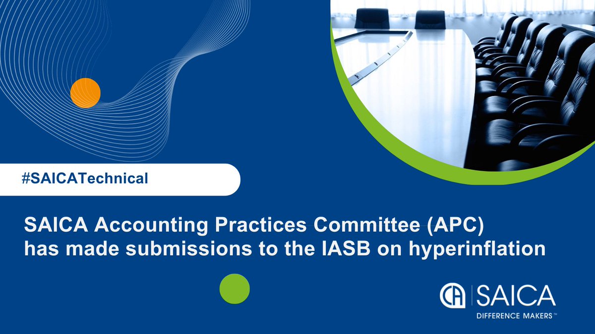 saica_za's tweet image. 📃Stakeholder Notice
SAICA Accounting Practices Committee (APC) has made submissions to the IASB on hyperinflation, IFRS 19, and climate-related projects.
Read more at tinyurl.com/ywavhxkn
#⃣ #SAICATechnical #Advocacy #IFRS19 #Climate #Hyperinflation #FinancialReporting #APC