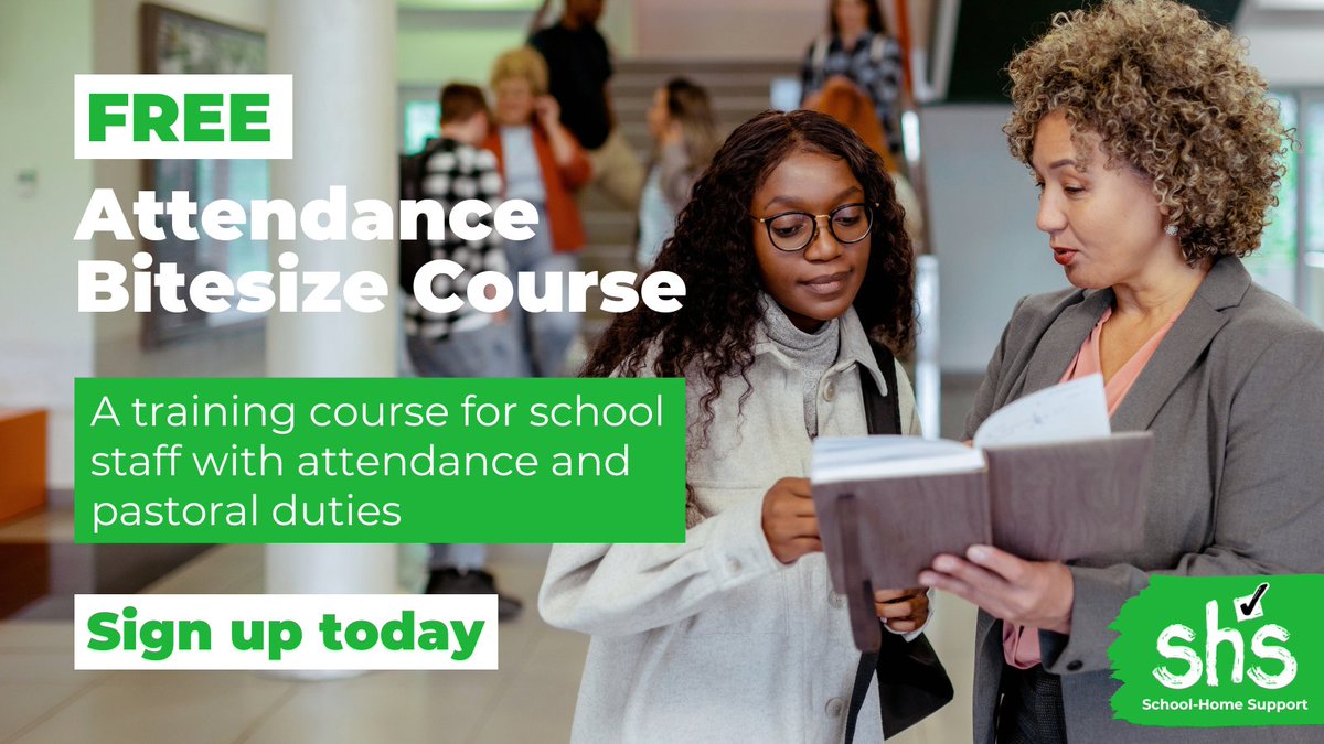 Boost school attendance with our FREE Bitesize Course on strategies to reduce absence. Discover how a support-first approach engages families &amp; makes a real impact. Ready to start? Sign up on our website now!📈✨schoolhomesupport.org.uk/attendance-bit…