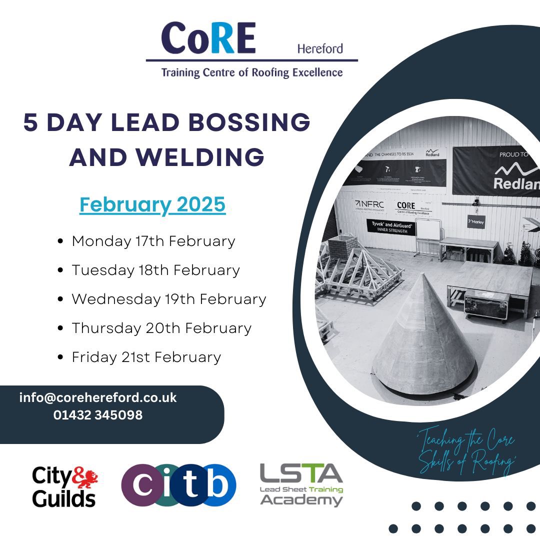 Let’s talk 2025 😱!! 
The winter months are a great opportunity to come indoors and learn new skills! 

City and guilds accredited course
CITB funding available for CITB members

Get in touch to book a place or find out more information #leadwelding #leadwork #leadbossing