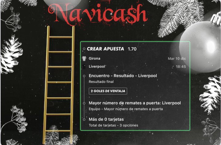 OnlyFutbolPicks's tweet photo. Empezamos con un paso de nuestro #NaviCash🎅🏼 

🇪🇺 Champions

🔹 Bet 1:  10€  —>  17€ https://t.co/lqQiak2AGD