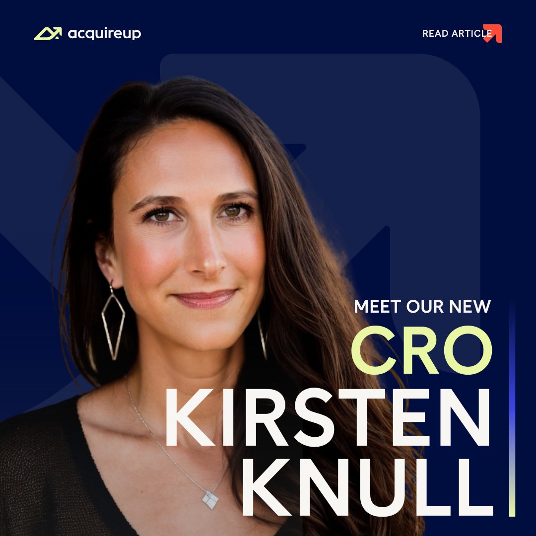 _acquire_up's tweet photo. AcquireUp is excited to announce @Kirsten Knull as Chief Revenue Officer! 

With experience in sales, marketing, and customer success at start-ups and Fortune 500 companies, she focuses on customer-first consultative selling. 

Read more: https://t.co/1nWnbehTF9 https://t.co/8QYl1TqI9A