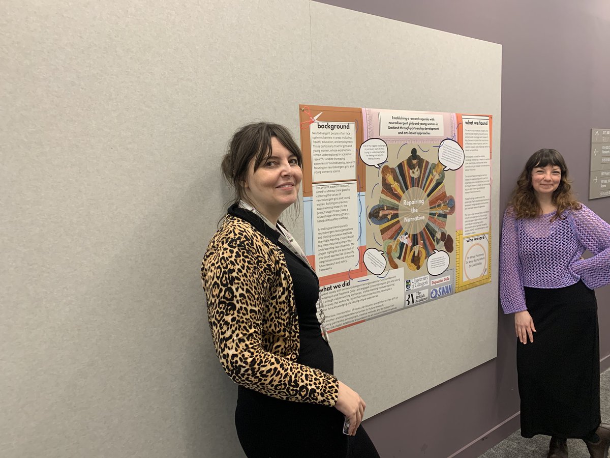 alison_phipps's tweet photo. And our dear colleagues on Level 5 are also celebrating their brilliant project ‘Restoring the Narrative’ on neurodivergent women and girls. 

Many interweaving threads on tackling gender-based violence with beautiful cultural work https://t.co/nh8CRNsL5J