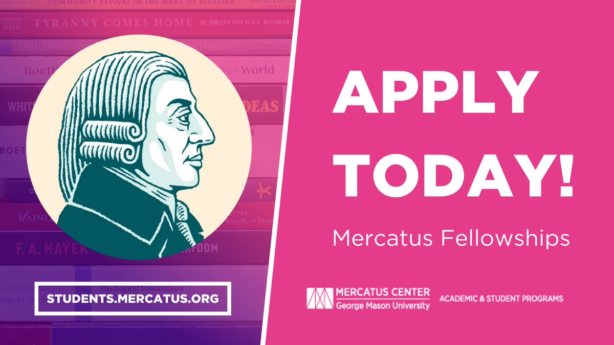 We are now accepting applications for our fellowships for the 2025-2026 academic year! mercatus.org/students/fello…