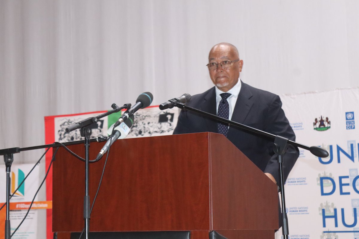 Lesotho celebrates #HumanRightsDay2024 under the theme "Reducing Inequalities and Advancing Human Rights."
Hon. Minister Ramoeletsi: "We must fight GBV, human trafficking &amp; violations. A Human Rights Commission is on the way!"

#UnitedNations  #UDHR76 #200yearsofbasotho