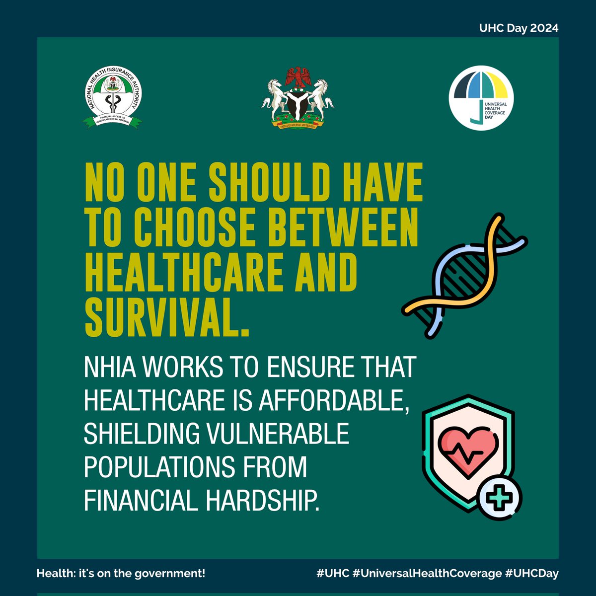 No one should ever have to choose between seeking medical care and surviving another day.
Let's continue pushing for a world where healthcare is accessible, affordable, and equitable for all through health insurance. 
  #UHC
#UniversalHealthCoverage
#UHCDay #HealthForAll