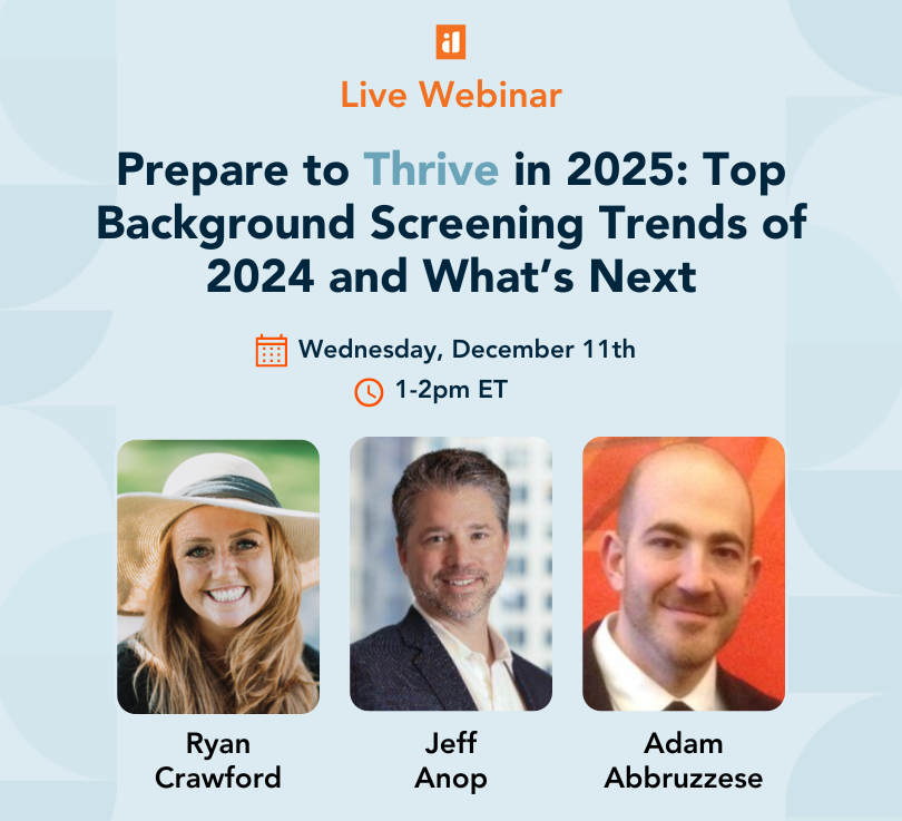 InformDataCo's tweet image. 📢 LAST CHANCE to register for our most anticipated webinar of the year! Join us tomorrow to explore the latest trends shaping the #backgroundscreening industry and gain actionable advice and insights to get prepared for 2025. Don't miss it! Register here: hubs.ly/Q02_4Jdp0